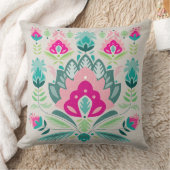 ポーランドフォークインスパイアアート、フローラクッション。 クッション (ブランケット)