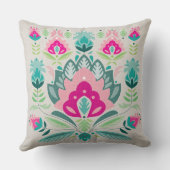 ポーランドフォークインスパイアアート、フローラクッション。 クッション (裏面)