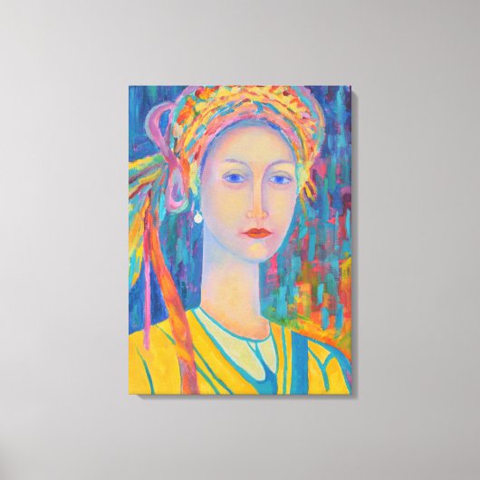 ポーランドフォークデザインフォークママのためのドレスギフト キャンバスプリント (正面)