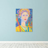 ポーランドフォークデザインフォークママのためのドレスギフト キャンバスプリント (インサイチュ (ウッドフロア))