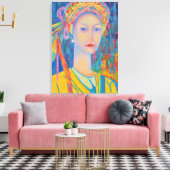 ポーランドフォークデザインフォークママのためのドレスギフト キャンバスプリント (インサイチュ (リビング))