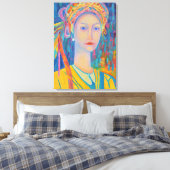 ポーランドフォークデザインフォークママのためのドレスギフト キャンバスプリント (インサイチュ (寝室))