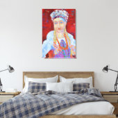 ポーランドフォークデザイン女伝統的の子 キャンバスプリント (インサイチュ (寝室))