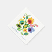 ポーランドフォークフラワーイエロー結婚ズナプキン スタンダードカクテルナプキン (角)