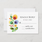 ポーランドフォークフラワーズイエローフラットサンキューカード サンキューカード (正面)