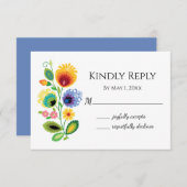 ポーランドフォークフラワーズイエローフラットサンキューカード サンキューカード (正面/裏面)