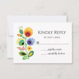 ポーランドフォークフラワーズイエローフラットサンキューカード サンキューカード