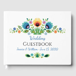 ポーランドフォーク花ラベンダーと黄色 ゲストブック