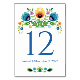 ポーランドフォーク花ラベンダーと黄色 テーブルナンバー