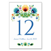 ポーランドフォーク花ラベンダーと黄色 テーブルナンバー (裏面)