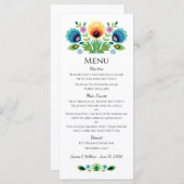 ポーランドフォーク花ラベンダーと黄色 メニュー (正面/裏面)