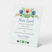 ポーランドフォーク花ラベンダーと黄色 台座サイン (正面)