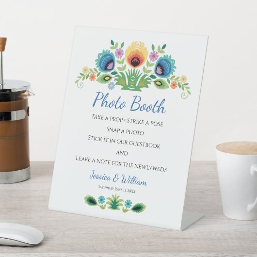 ポーランドフォーク花ラベンダーと黄色 台座サイン (インサイチュ)