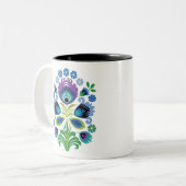 ポーランドフォーク花紫 ツートーンマグカップ (正面左)