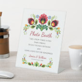 ポーランドフォーク花赤 台座サイン (インサイチュ)