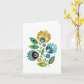 ポーランドフローライエローオークレグリーティングカード カード (黄色い花)