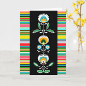 ポーランドフローラ刺しゅう、グリーティングカード カード (黄色い花)