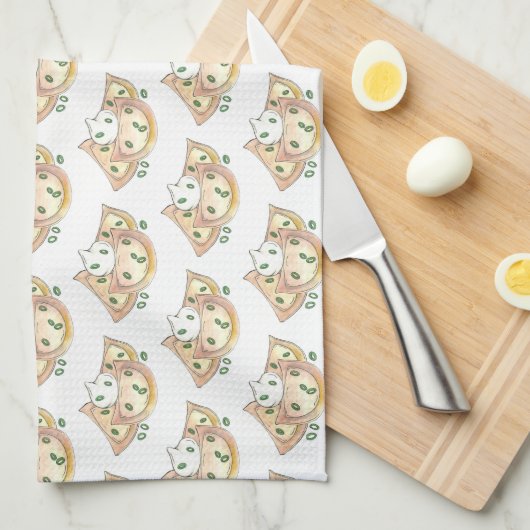 ポーランドフードポテト餃子ピアギースサワークリーム キッチンタオル (四つ折り)