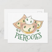 ポーランドフードポテト餃子ピアギースサワークリーム ポストカード (正面/裏面)