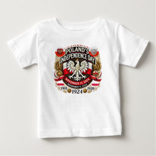 ポーランドプライド:幼児のための独立記念日 ベビーTシャツ
