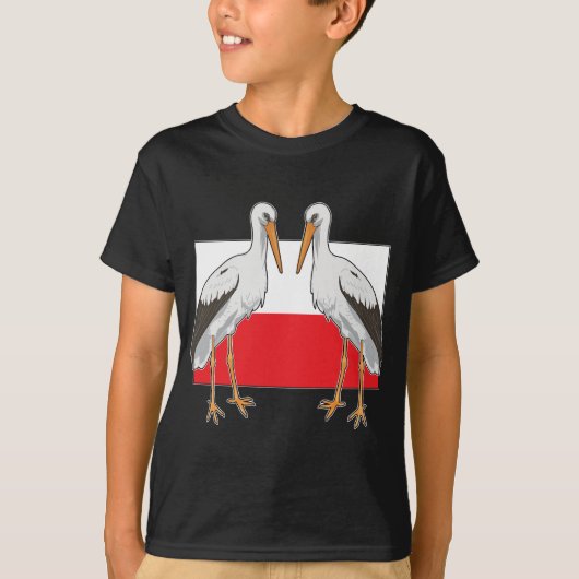 ポーランドホワイトコウノトリ Tシャツ (正面)