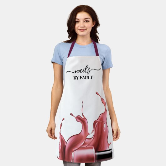 ポーランドボトルスプラッシュカスタムネイルサロン エプロン (着用した状態)