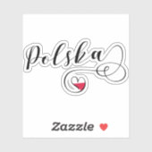 ポーランドポルスカハート国旗 シール (シート)