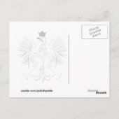 ポーランドポルスカホワイトイーグル国旗 ポストカード (裏面)