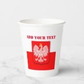 ポーランドポルスカポーランド国旗サッカー 紙コップ (正面)