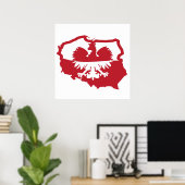 ポーランドポルスカ国旗 ポスター (ホームオフィス)