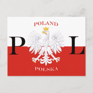 ポーランドポルスカ白ワシ国旗 ポストカード