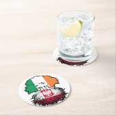 ポーランドポーランドアイリッシュアイルランドツリールーツ国旗 ラウンドペーパーコースター (インサイチュ)