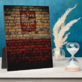 ポーランドポーランドフラッグブリックウォールデザイン フォトプラーク (側面)