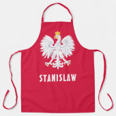 ポーランドポーランドレッドホワイトイーグルポルスカ名前をカスタムする エプロン (正面)