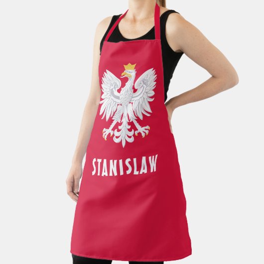 ポーランドポーランドレッドホワイトイーグルポルスカ名前をカスタムする エプロン (インサイチュ)