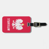 ポーランドポーランドレッドホワイトイーグルポルスカ名前をカスタムする ラゲッジタグ (正面横)