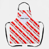 ポーランドポーランド国旗のタイル張りブラックパーソナライゼーション エプロン (正面)