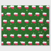 ポーランドポーランド国旗の地図クリスマスラッピング紙 ラッピングペーパー (フラット)