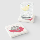 ポーランドマップフラグコースター ストーンコースター (横)