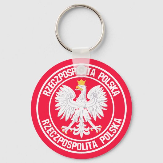 ポーランドラウンドエンブレム キーホルダー (正面)