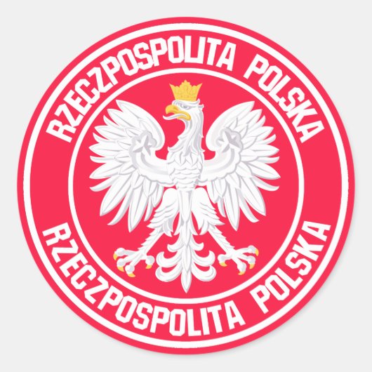 ポーランドラウンドエンブレム ラウンドシール (正面)