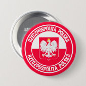 ポーランドラウンドエンブレム 缶バッジ (正面&裏面)