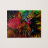 ポーランドルースターとハート《写真》ぼけ味 ジグソーパズル (横)