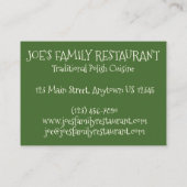 ポーランドレストランディナーダンプリンスピエロギーズ食品 名刺 (裏面)