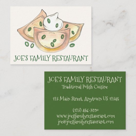 ポーランドレストランディナーダンプリンスピエロギーズ食品 名刺 (正面/裏面)