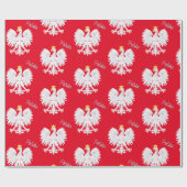 ポーランドレッドラッピング紙、ポーランドイーグル、国旗 ラッピングペーパー (フラット)