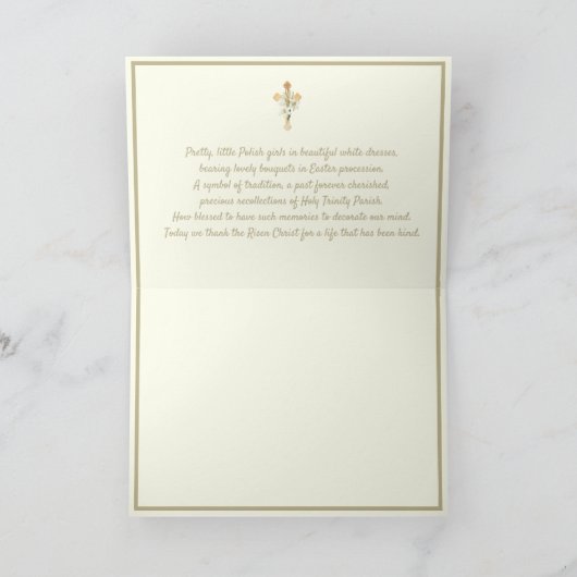 ポーランドヴィンテージイースター宗教的なパスチャホリデーカー シーズンカード (内部)