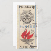 ポーランドヴィンテージ切手 サンキューカード (正面/裏面)