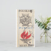 ポーランドヴィンテージ切手 サンキューカード (スタンド正面)