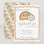 ポーランド中華餃子料理エンゲージメント 招待状 (正面/裏面)